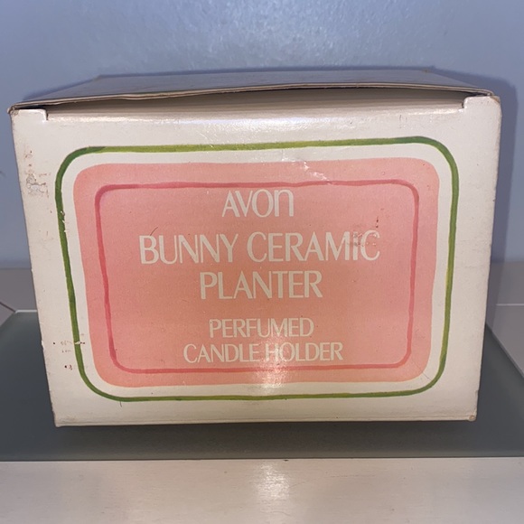 Vintage Avon Hand Painted Floral Glazed Ceramic Bunny Planter/Candle Holder-NIB - Picture 10 of 13